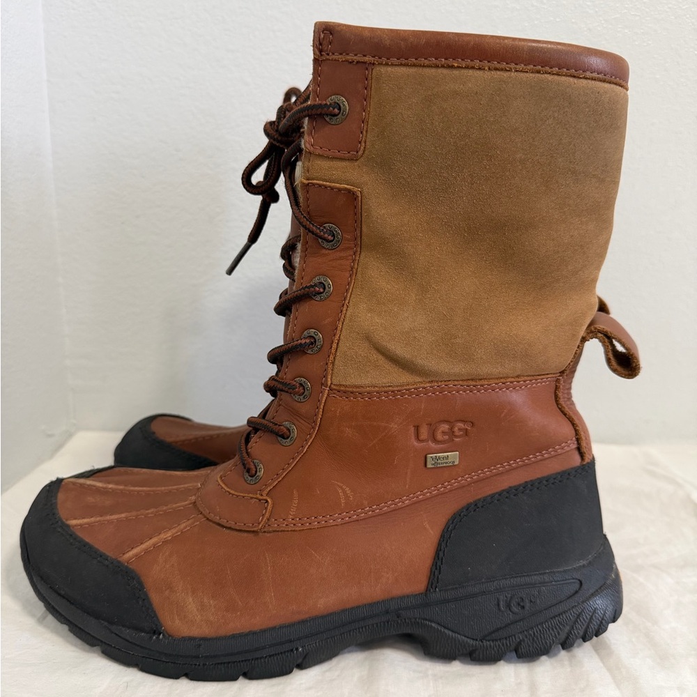 Ugg Butte Vibram waterproof boots lace up brown size 8.5 - Picture 9 of 16